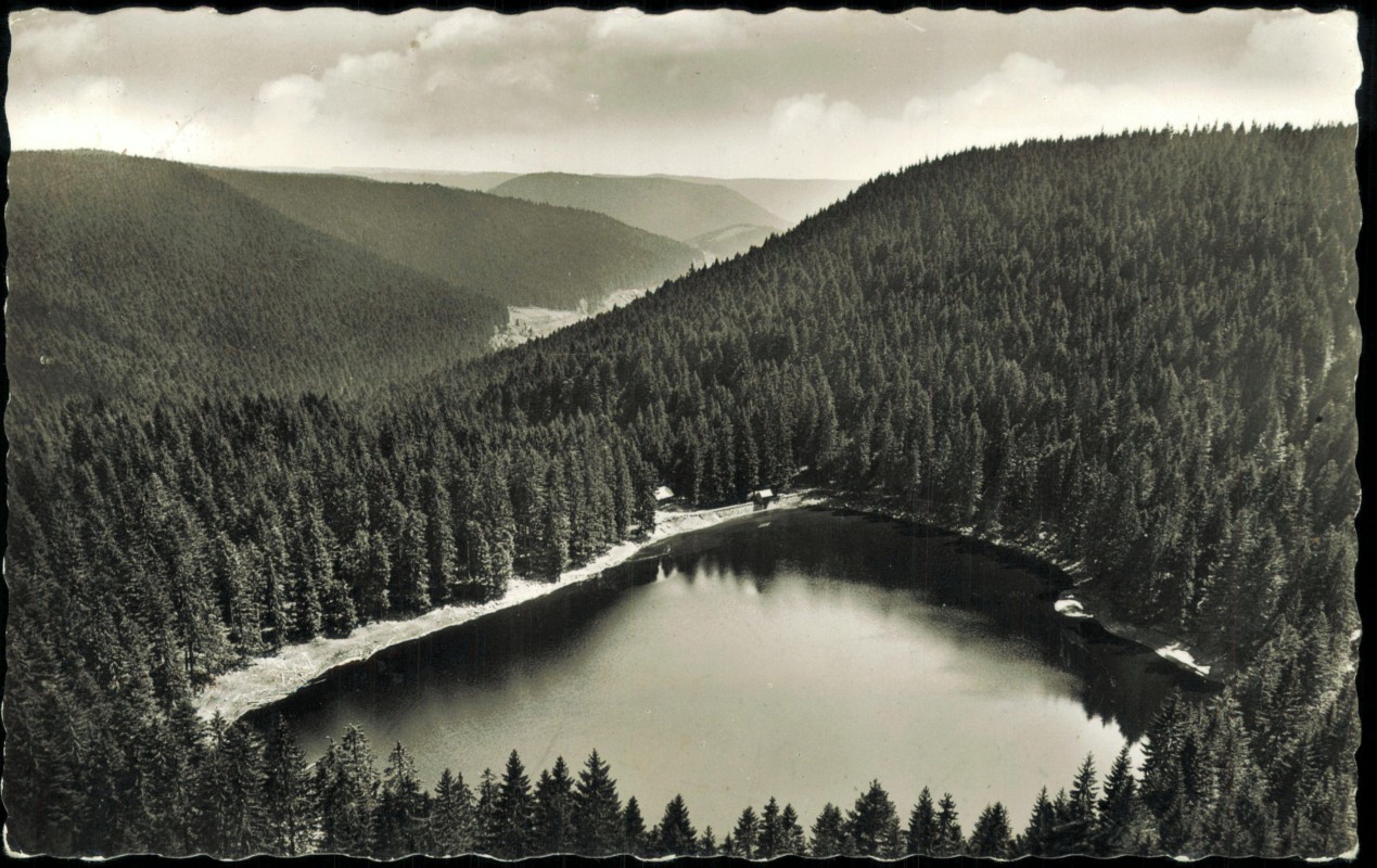 vergrößern: Bildseite historische Ansichtskarte von 1957: Schwarzwald (Mittelgebirge) Glaswaldsee:: .Baden-Württemberg