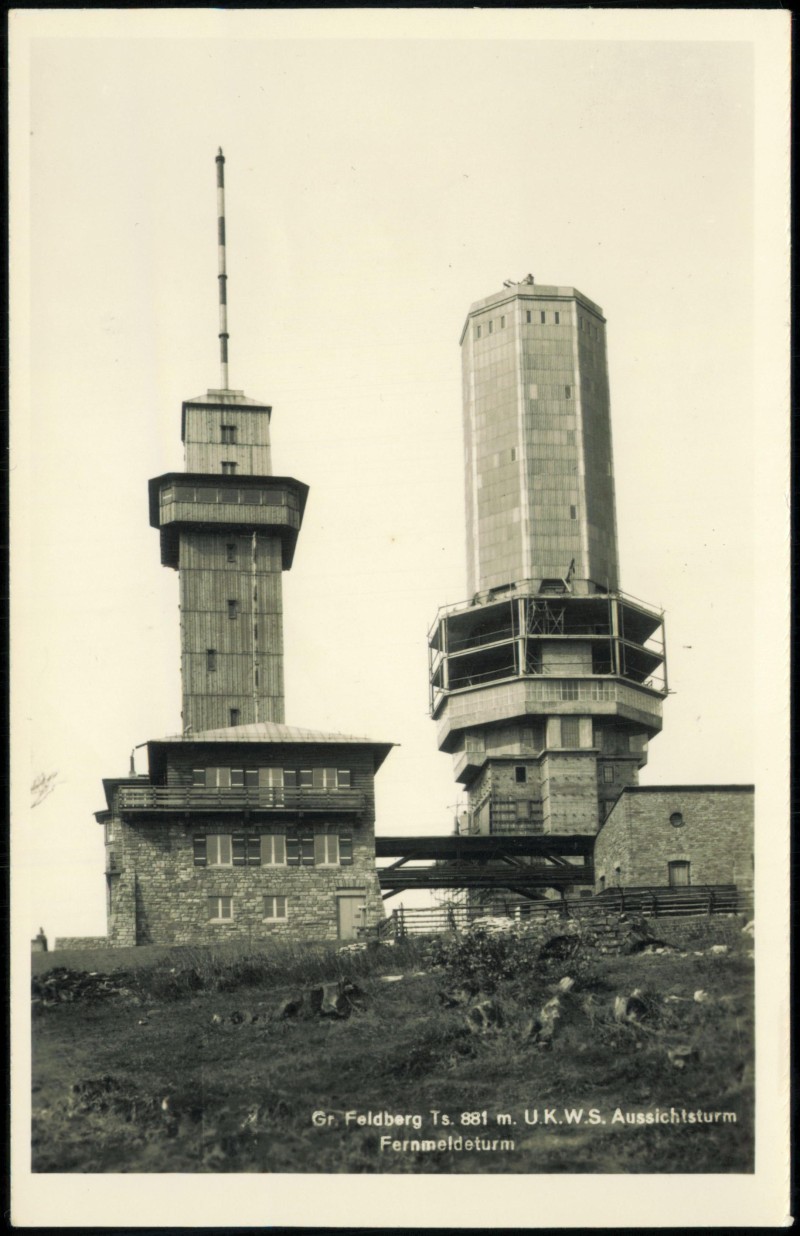 vergrößern: Bildseite historische Ansichtskarte von 1965: Feldberg Schwarzwald UKWS Fernmeldeturm:: Feldberg (Schwarzwald)