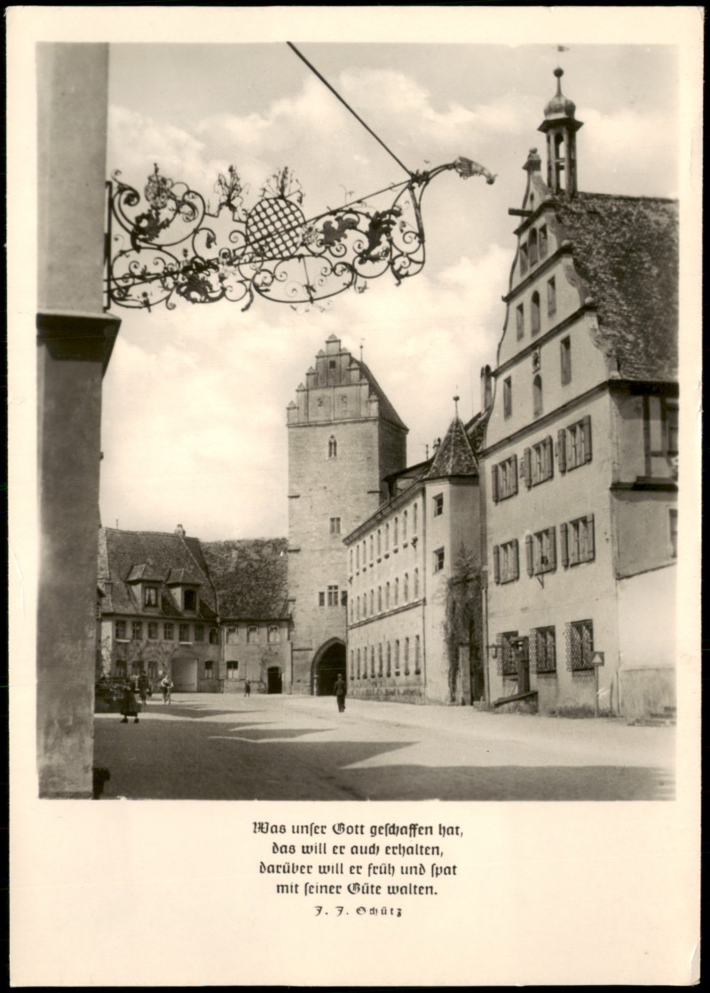 zoom: Image side vintage Postcard from 1961: Stadtteilansicht Straßen Partie:: Dinkelsbühl