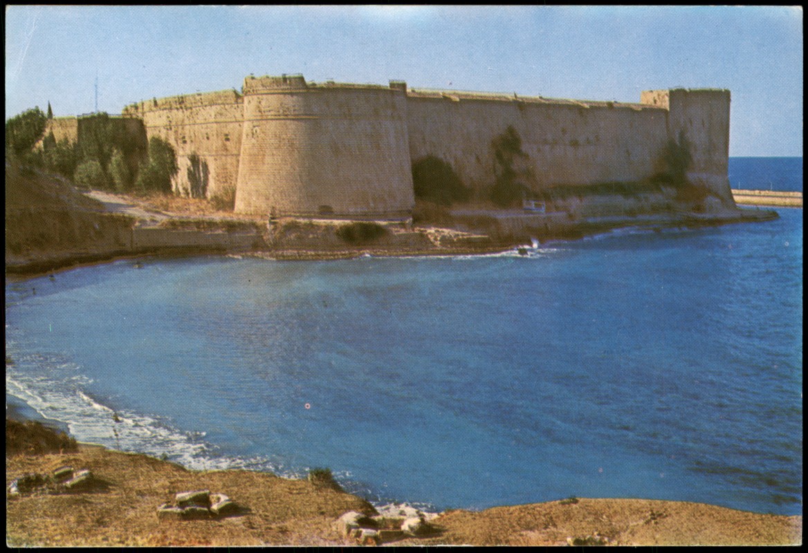 zoom: Image side vintage Postcard from 1991: Festung von Kyrenia am Yacht-Hafen:: Girne | Κερύνεια | Keryneia