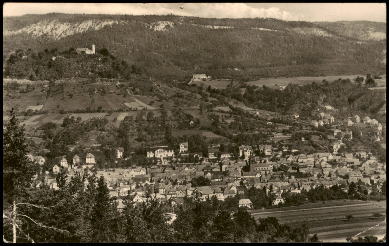 zoom: Image side vintage Postcard from 1968: Umland-Ansicht Panorama zur DDR-Zeit:: Bad Blankenburg