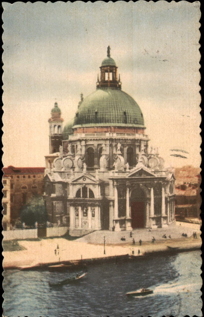 zoom: Image side vintage Postcard from 1956: Basilica di Santa Maria della Salute am Canal Grande:: Venice