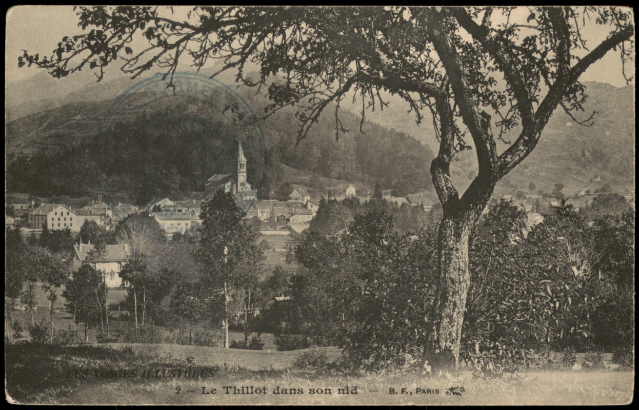zoom: Image side vintage Postcard from 1918: Le Thillot dans son nid:: Le Thillot