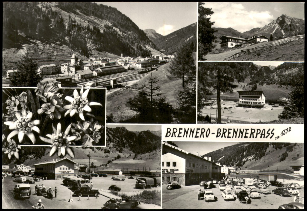 vergrößern: Bildseite historische Ansichtskarte von 1971: Mehrbildkarte Brennerpass (Brennero):: Brenner