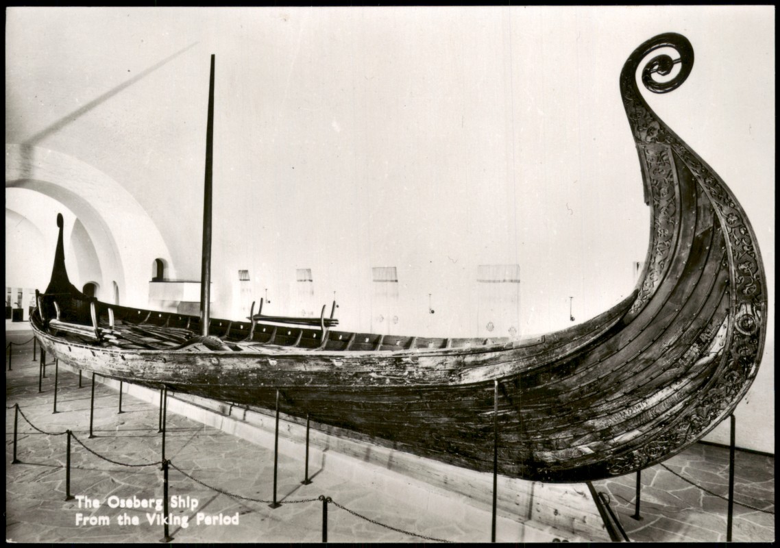 zoom: Image side vintage Postcard from 1970: Norwegen The Oseberg Ship From the Viking Period:: Norge