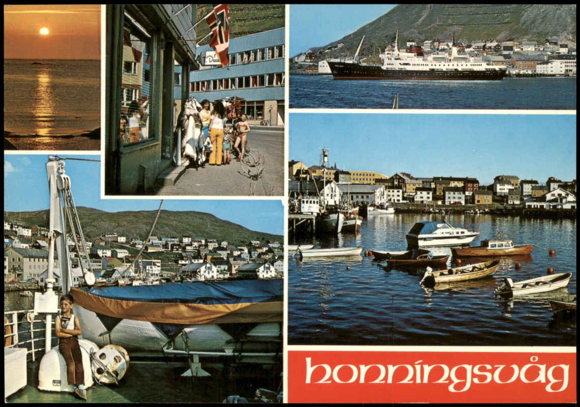 zoom: Image side vintage Postcard from 1975: Mehrbildkarte von Honningsvåg:: Honningsvåg