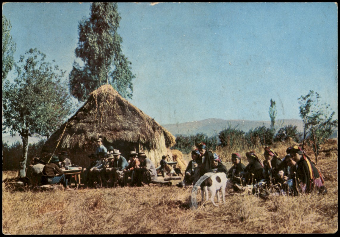 zoom: Image side vintage Postcard from 1960: Chile Allgemein Bevölkerung Casamiento Araucano:: CHILE (Allgemein)
