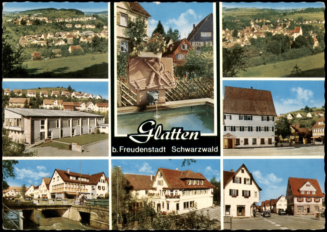 zoom: Image side vintage Postcard from 1979: Mehrbildkarte Cafe Gastätte Muz:: Glatten