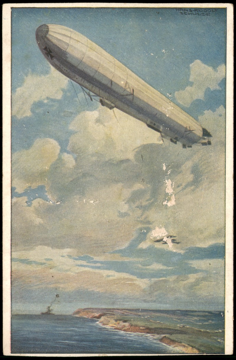 zoom: Image side vintage Postcard from 1910: Reichsmarine-Luftschiff Luftflotten-Verein nach Hans R. Schulze (Berlin)::