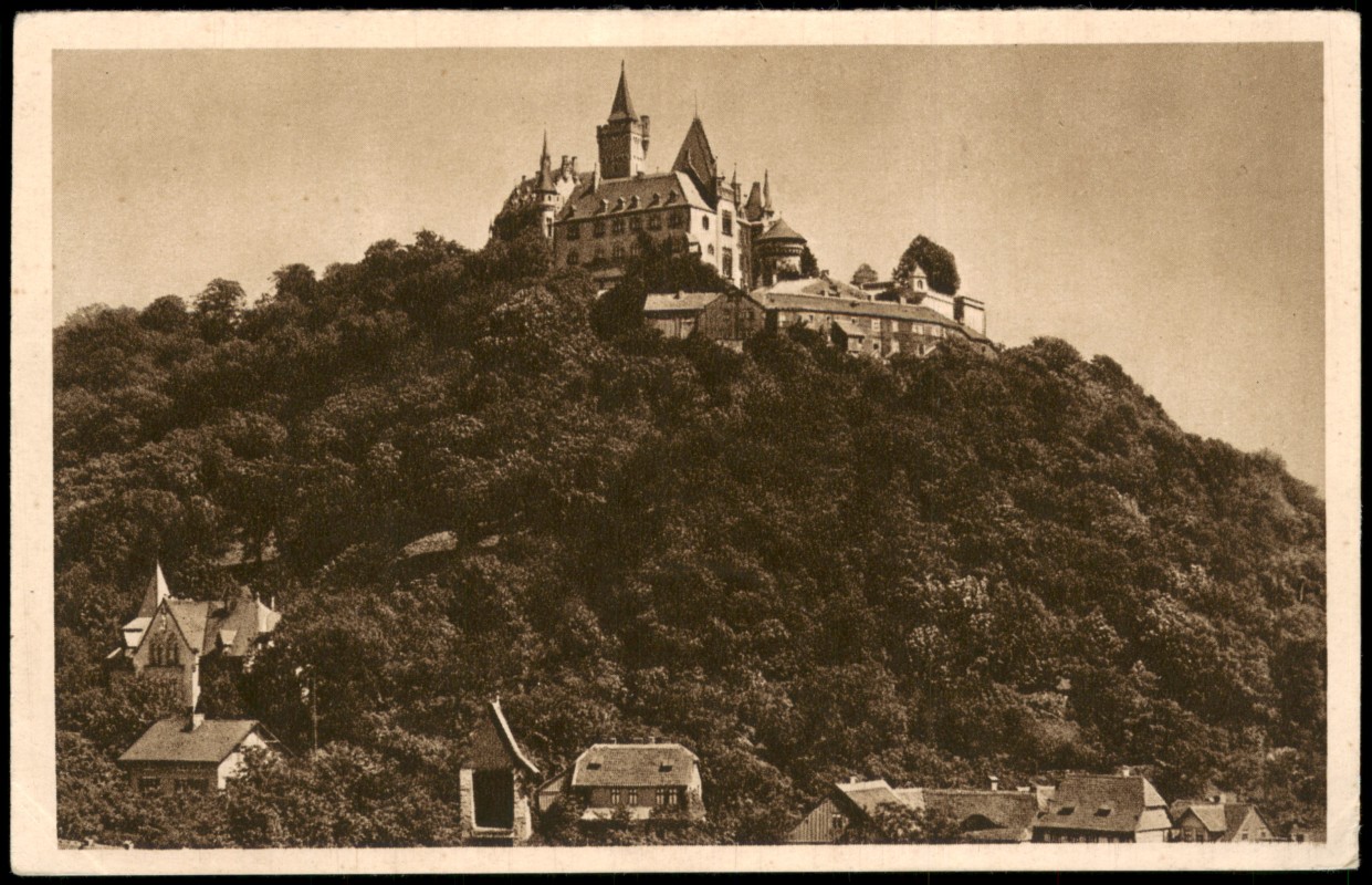 zoom: Image side vintage Postcard from 1935: Schloss Blick AK der Reichswinterhilfe-Lotterie 1934/35:: Wernigerode