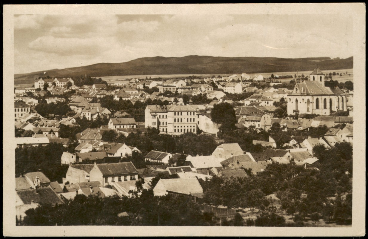 zoom: Image side vintage Postcard from 1958: Gesamtansicht von Boskovice:: Boskovice