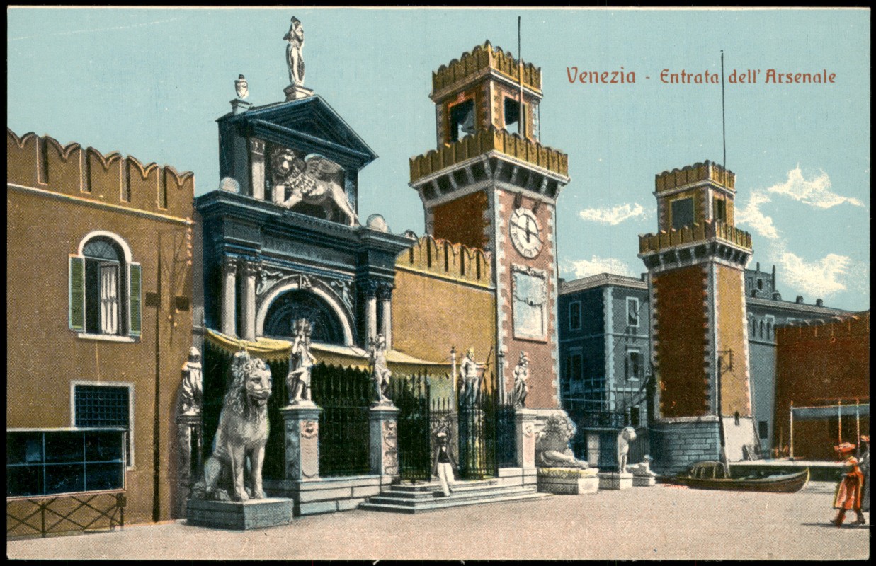 zoom: Image side vintage Postcard from 1914: Venezia Entrata dell