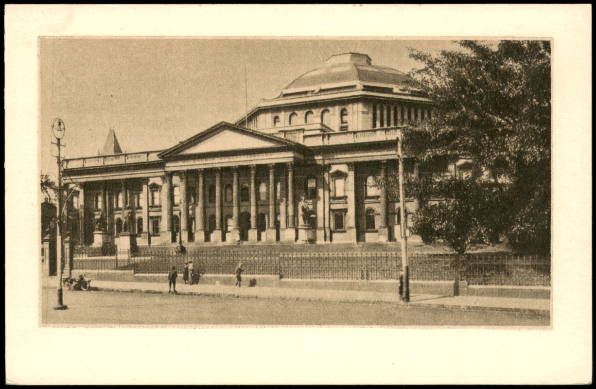 zoom: Image side vintage Postcard from 1915: State Library of Victoria (National Gallery):: Melbourne