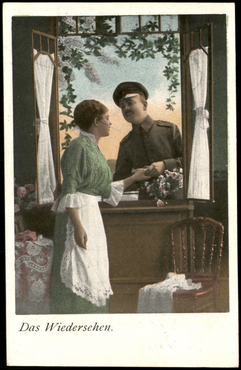 zoom: Image side vintage Postcard from 1915: Liebe Liebespaar (er als Soldat) Serienkarte Serie 6290::