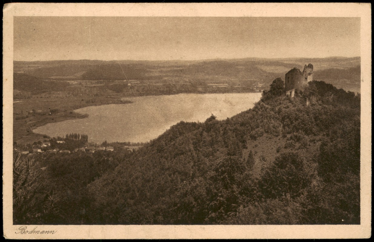 zoom: Image side vintage Postcard from 1926: Ort und Ruine Altbodman am Bodensee:: Bodman-Ludwigshafen