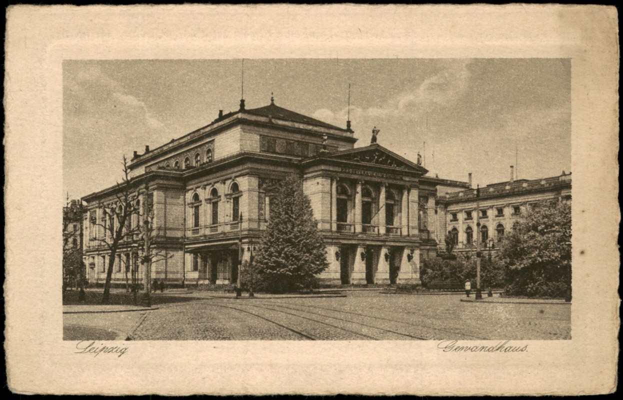vergrößern: Bildseite historische Ansichtskarte von 1930: Neues Gewandhaus:: Leipzig