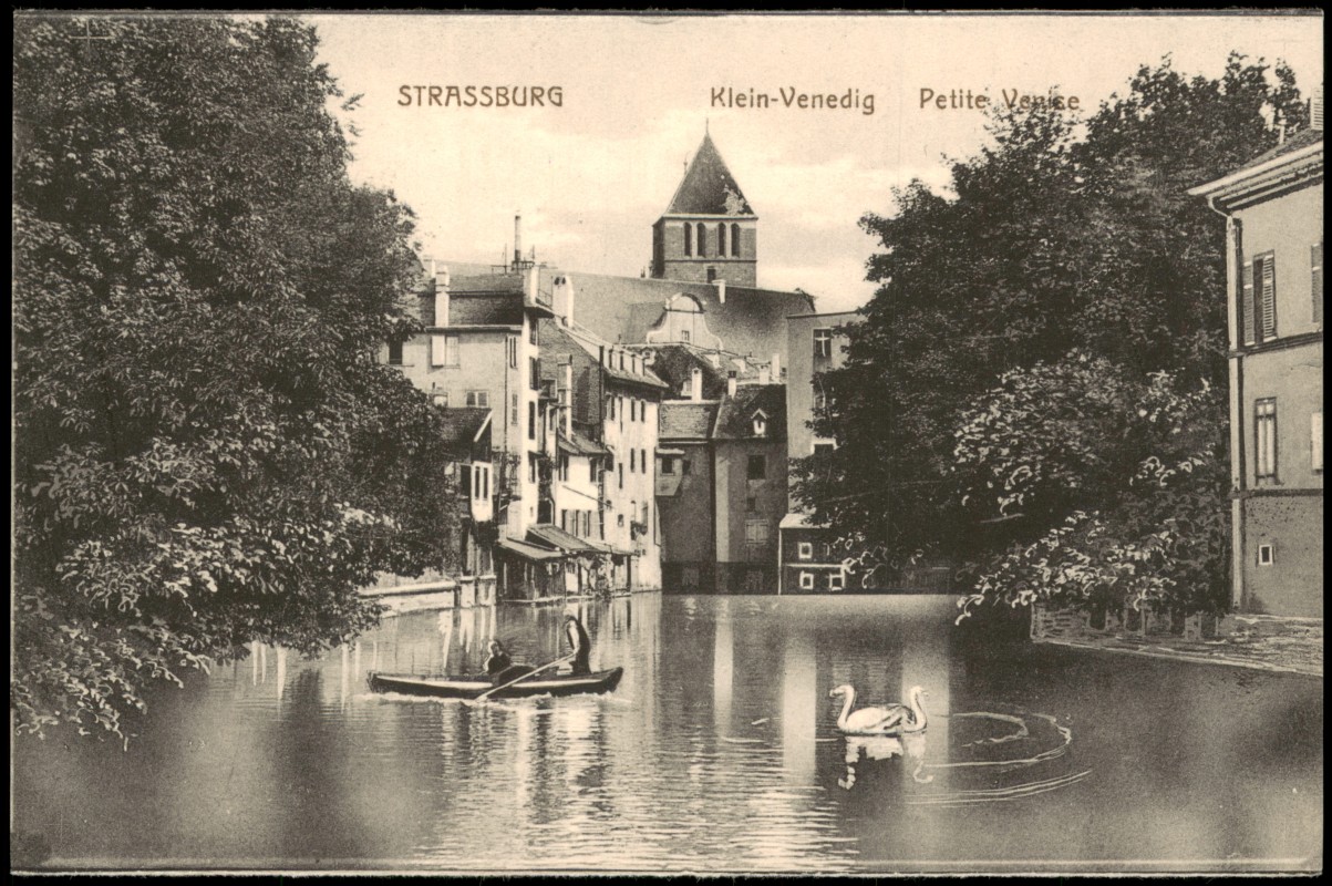 zoom: Image side vintage Postcard from 1910: Klein-Venedig (Petite Venise):: Strasbourg