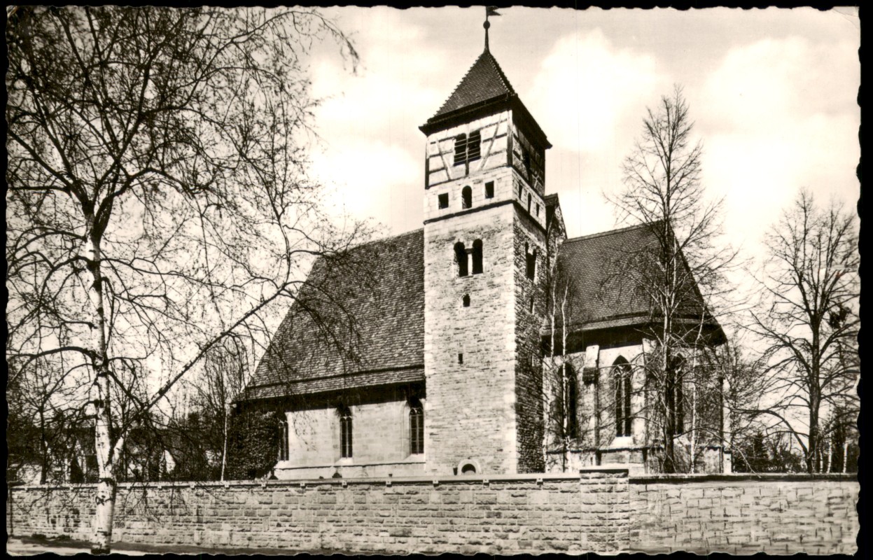 zoom: Image side vintage Postcard from 1956: Friedhofskirche:: Balingen
