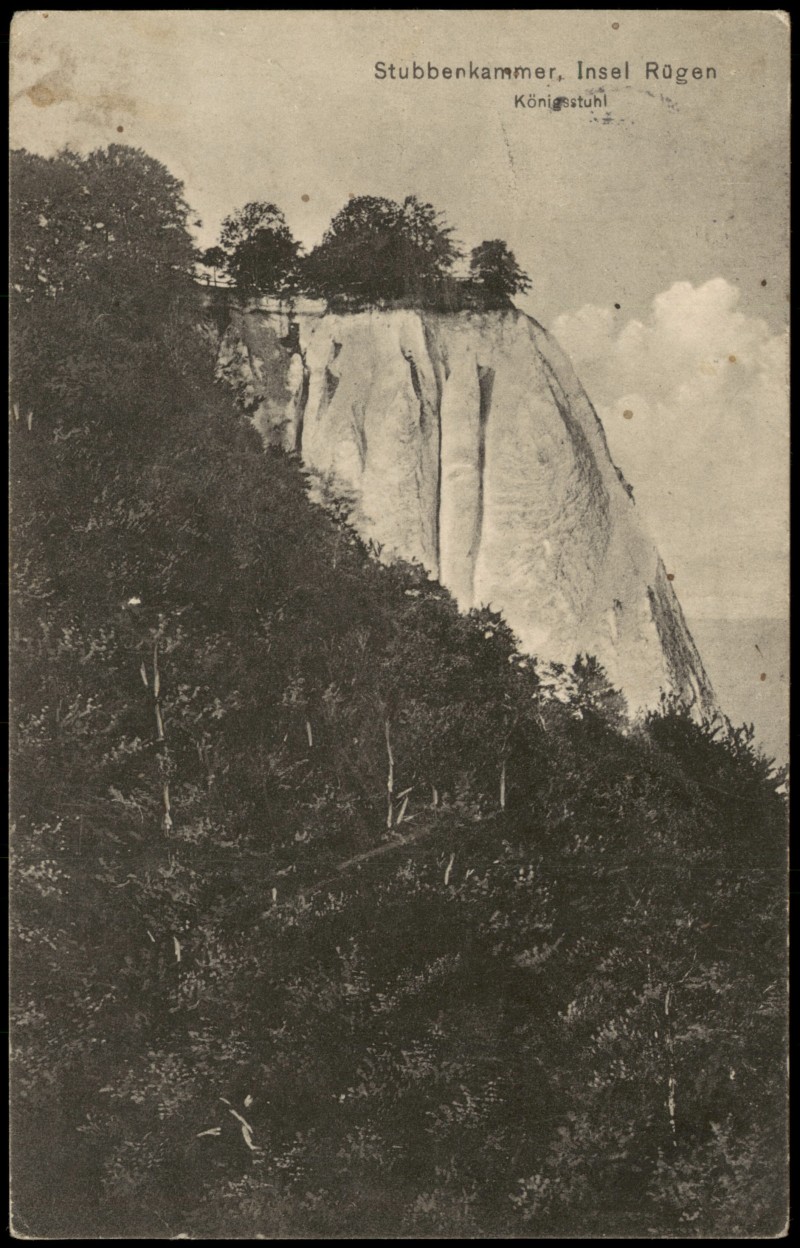 zoom: Image side vintage Postcard from 1906: Kreidefelsen Königsstuhl:: Stubbenkammer-Sassnitz