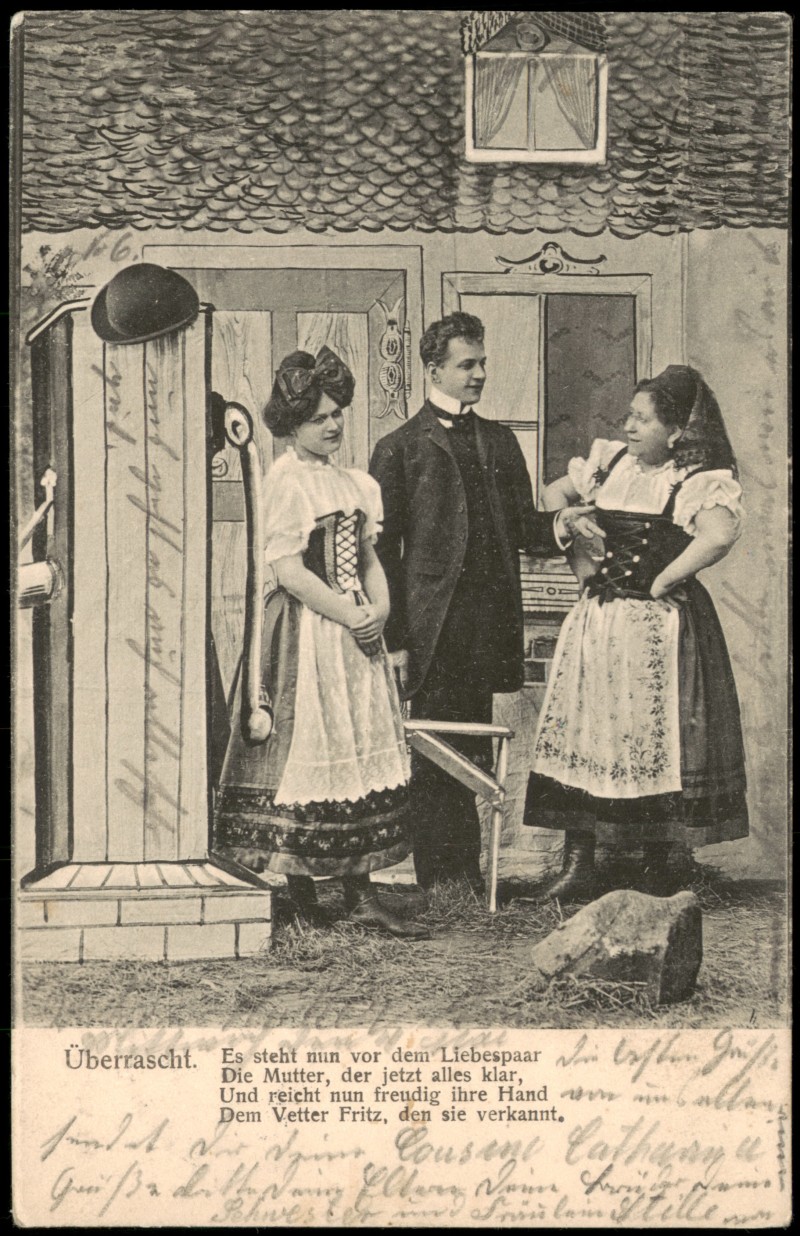 zoom: Image side vintage Postcard from 1904: Genre-Szene
