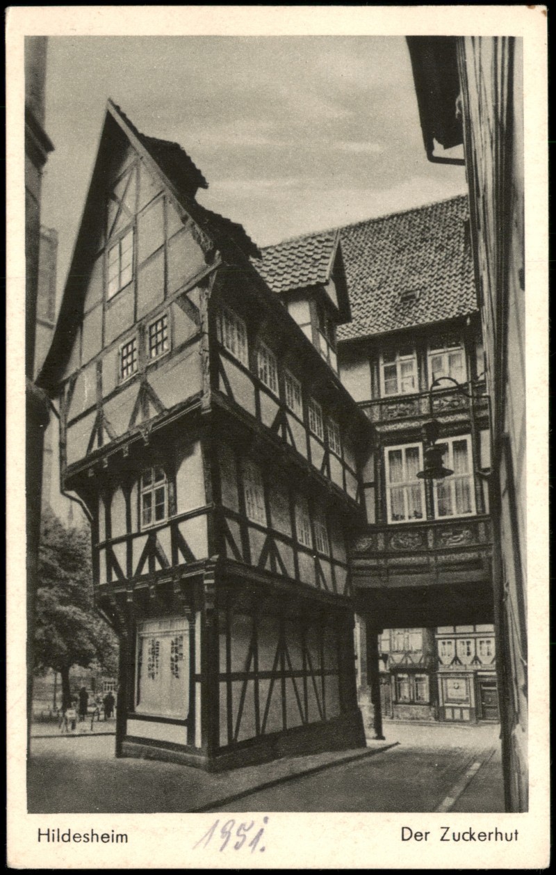 zoom: Image side vintage Postcard from 1951: Der Zuckerhut:: Hildesheim