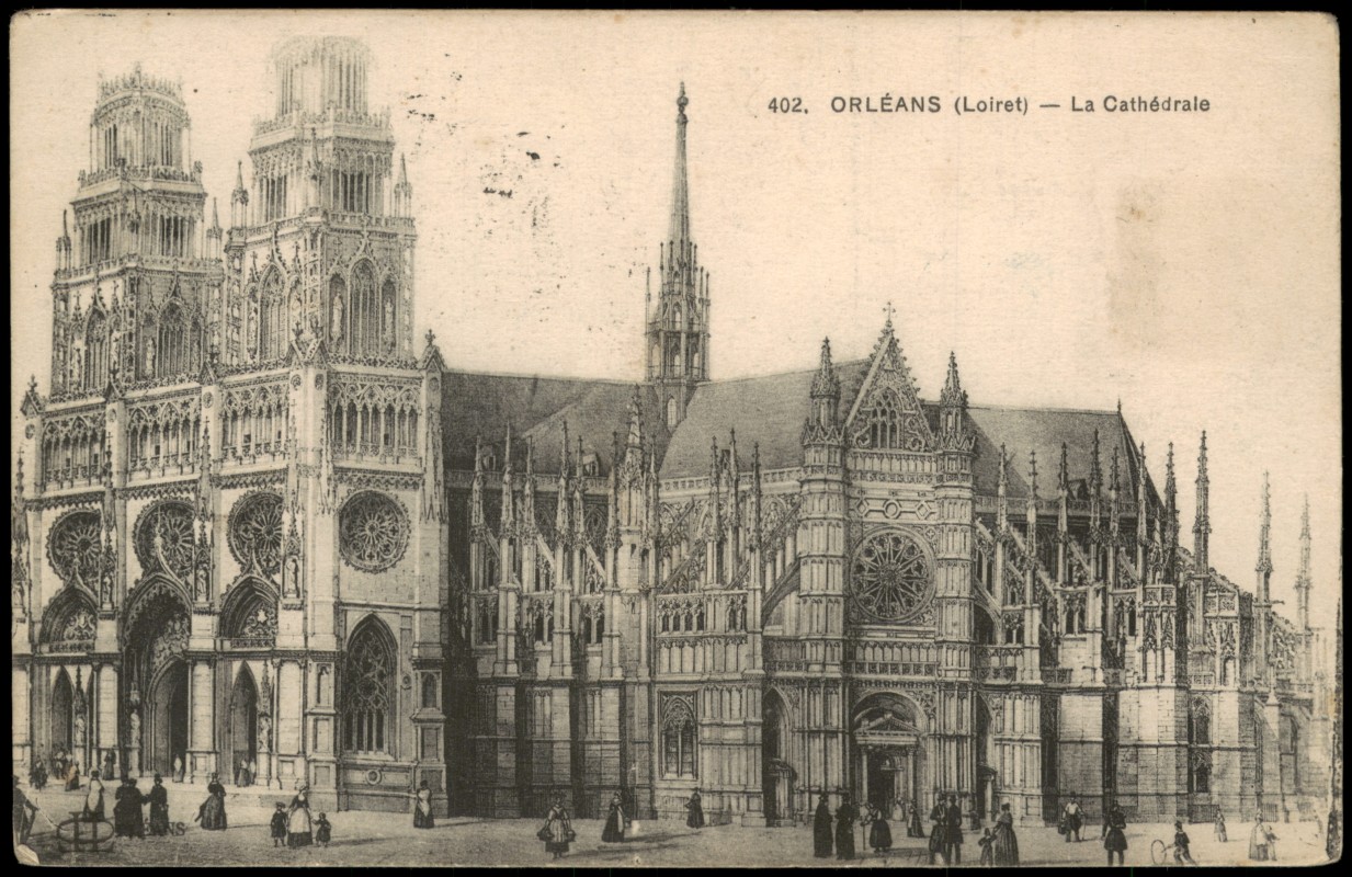 zoom: Image side vintage Postcard from 1915: Kathedrale Sainte-Croix:: Orléans