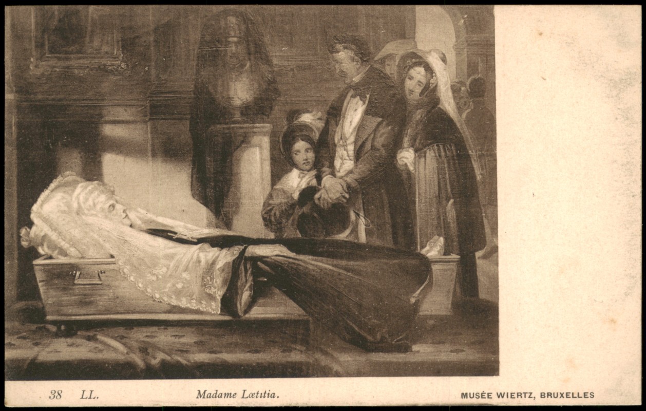 vergrößern: Bildseite historische Ansichtskarte von 1918: Madame Laetitia, Musée Wiertz, Künstlerkarte::