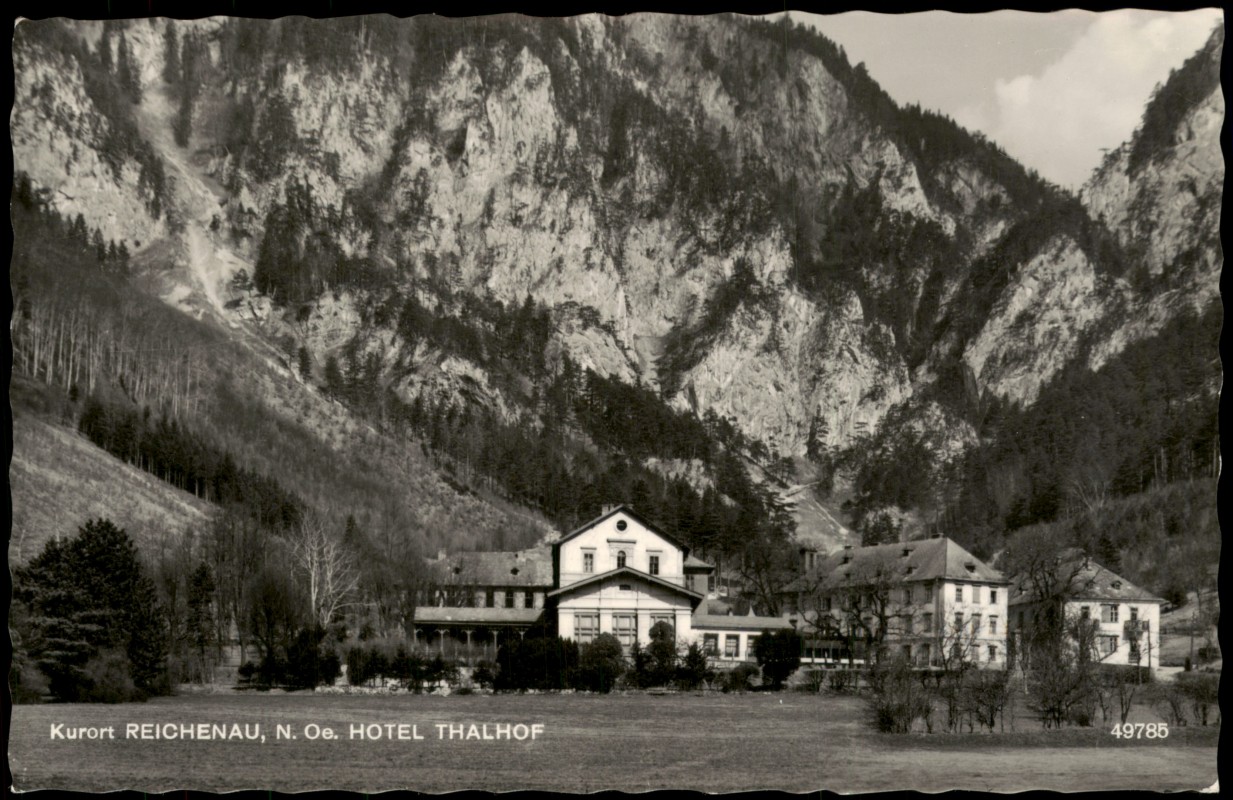 zoom: Image side vintage Postcard from 1970: Hotel Thalhof:: Thalhof-Reichenau an der Rax