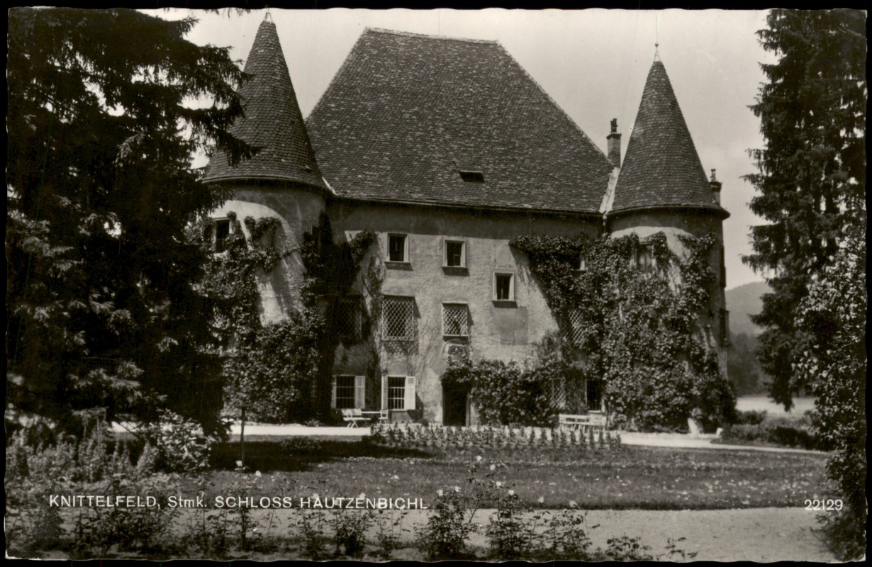 vergrößern: Bildseite historische Ansichtskarte von 1935: Schloss Hautzenbichl:: Knittelfeld