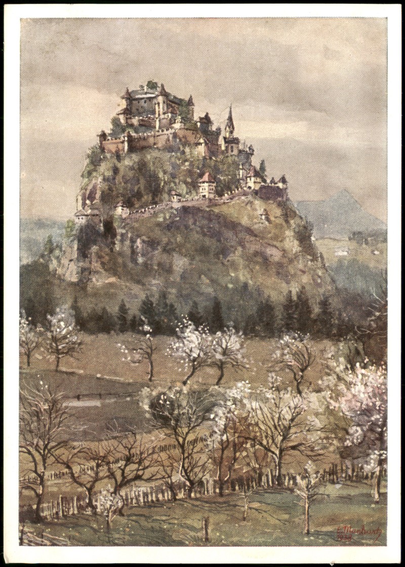 zoom: Image side vintage Postcard from 1930: Burg Hochosterwitz:: St. Georgen am Längsee