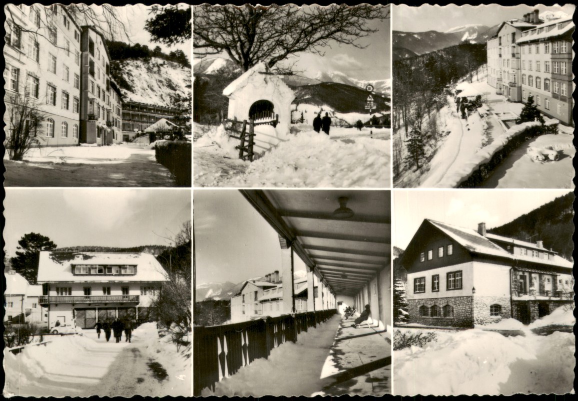 vergrößern: Bildseite historische Ansichtskarte von 1970: Urlauberhaus Strengberg:: Puchberg am Schneeberg