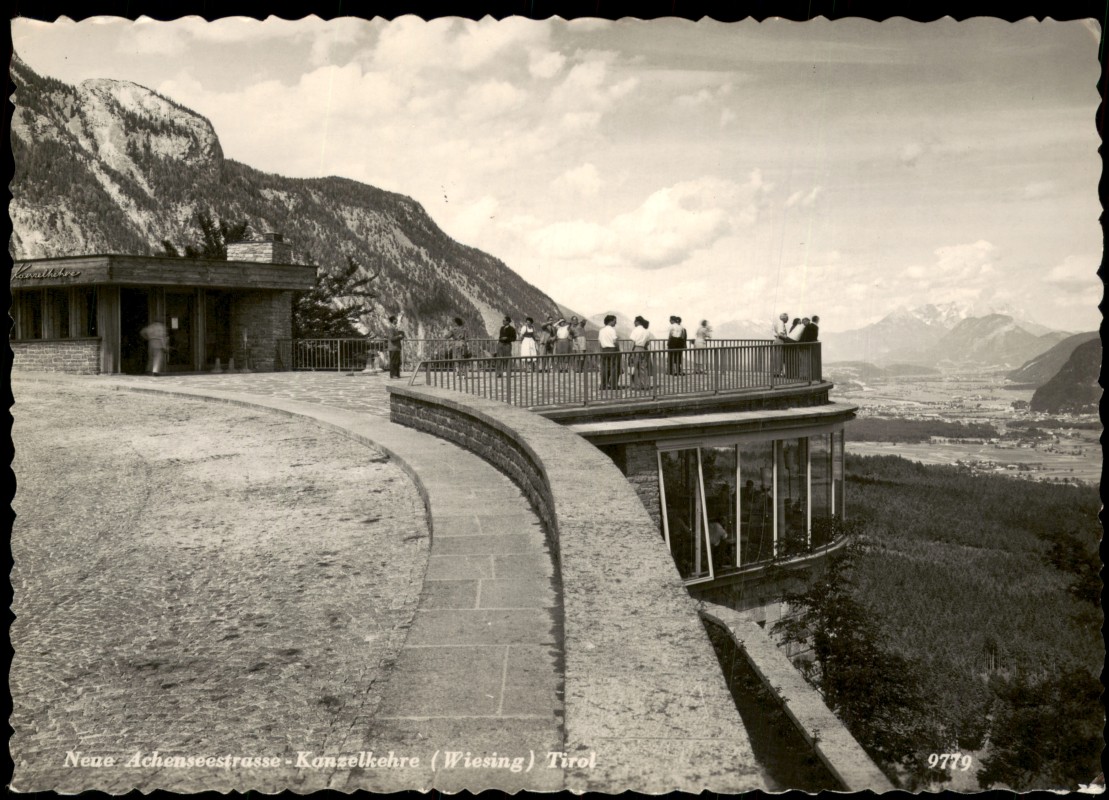 zoom: Image side vintage Postcard from 1955: Aussichtsplattform Kanzelkehre:: Wiesing