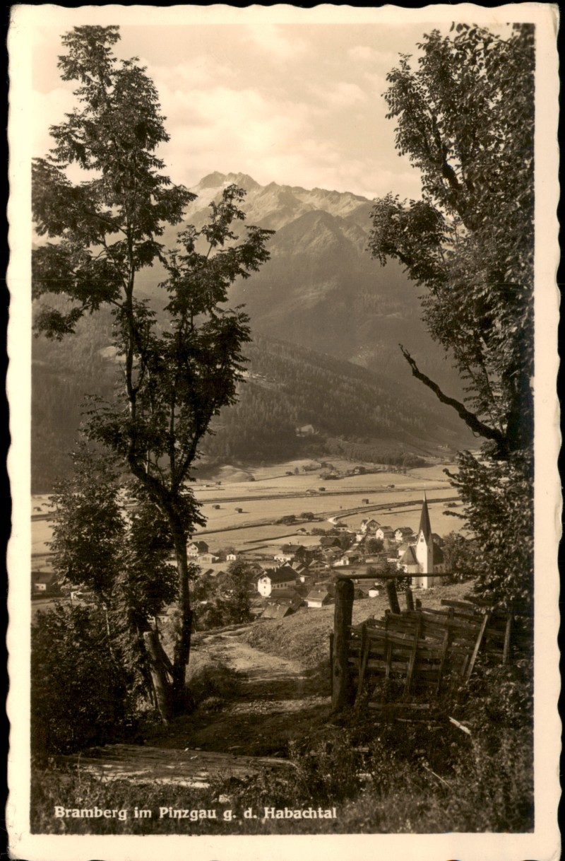 vergrößern: Bildseite historische Ansichtskarte von 1939: Bramberg im Pinzgau g. d. Habachtal:: Bramberg am Wildkogel