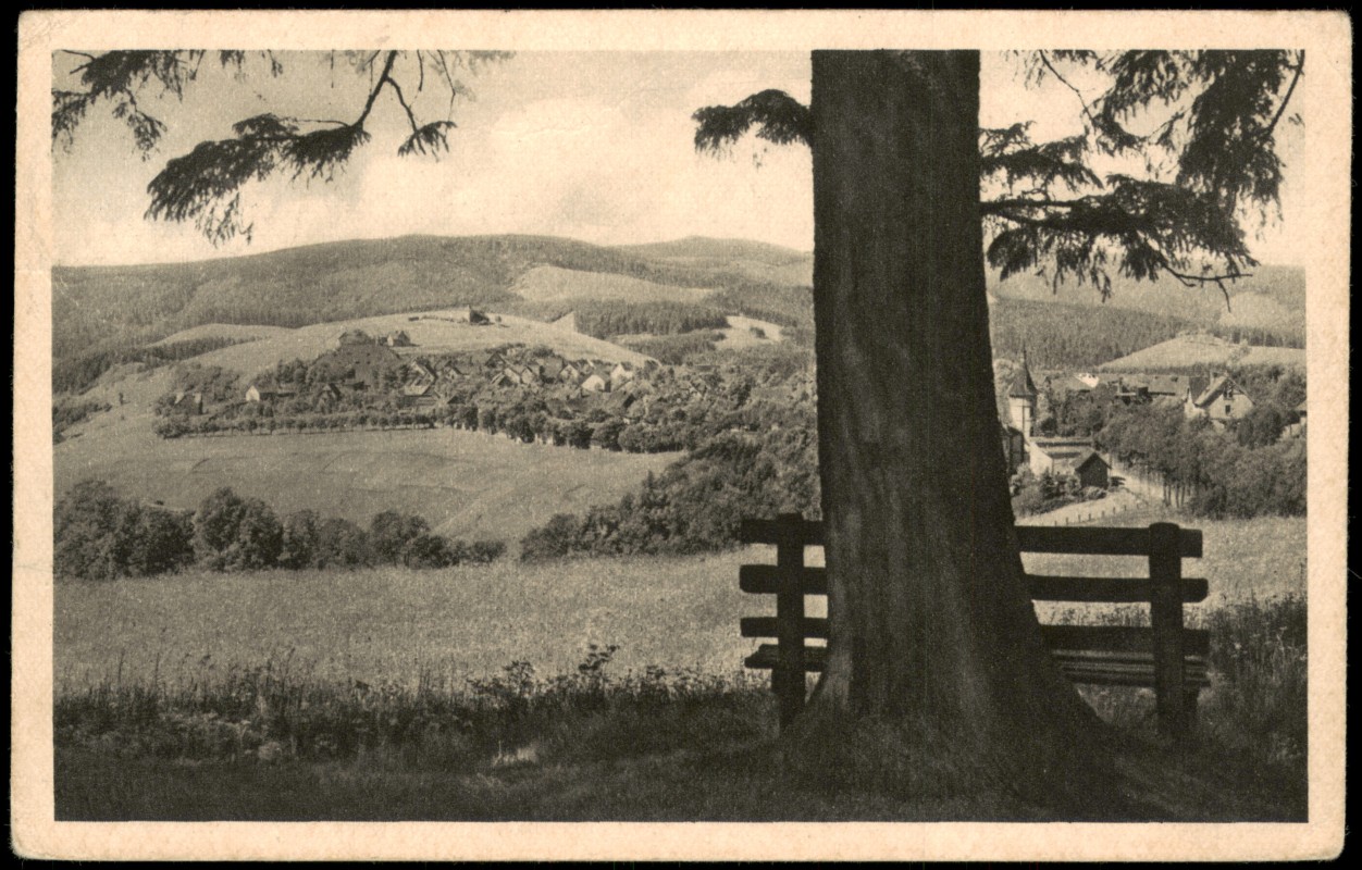 zoom: Image side vintage Postcard from 1930: Blick vom Dreijungfernholz St. Andreasberg:: Sankt Andreasberg-Braunlage