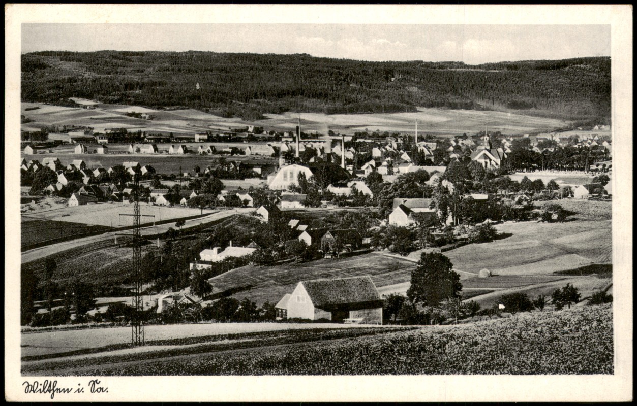 vergrößern: Bildseite historische Ansichtskarte von 1938: Blick auf die Stadt:: Wilthen (Sachsen)
