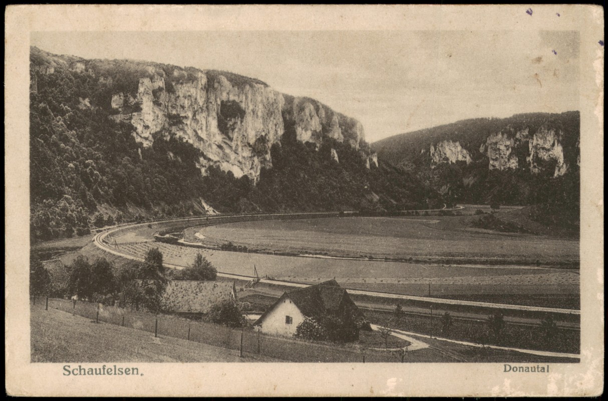 vergrößern: Bildseite historische Ansichtskarte von 1922: Donautal Haus Schaufelsen:: Stetten am kalten Markt