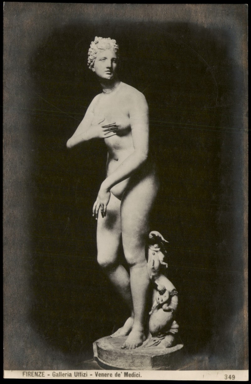 vergrößern: Bildseite historische Ansichtskarte von 1912: Galleria Uffizi - Venere de