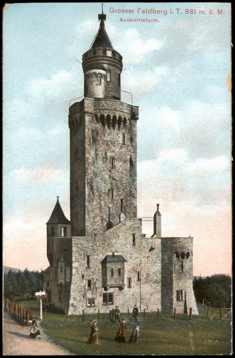vergrößern: Bildseite historische Ansichtskarte von 1914: Grosser Feldberg i. Taunus feine Herrschaften:: Feldberg (Schwarzwald)