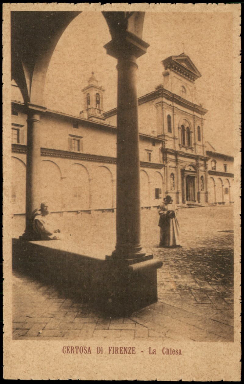 vergrößern: Bildseite historische Ansichtskarte von 1918: CERTOSA DI FIRENZE La Chiesa:: Florenz