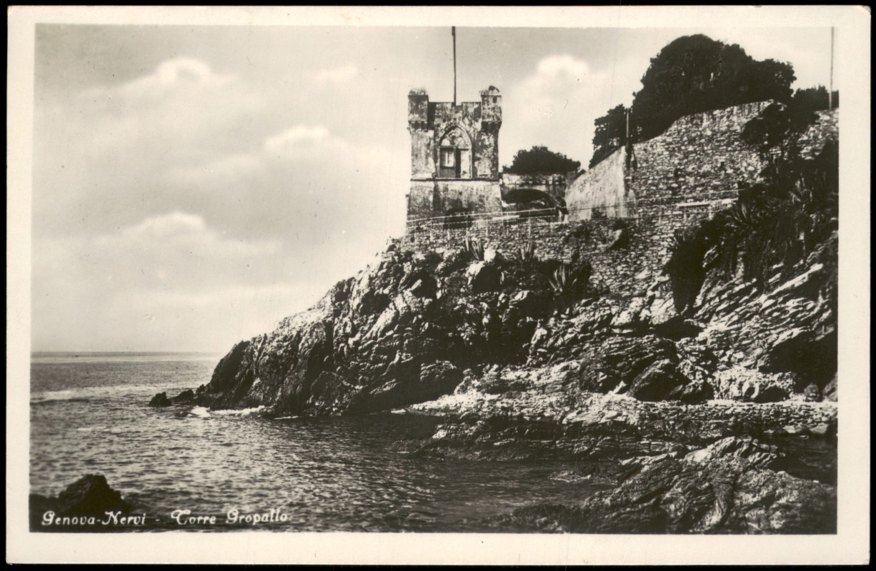 vergrößern: Bildseite historische Ansichtskarte von 1934: Torre Gropallo:: Nervi-Genua
