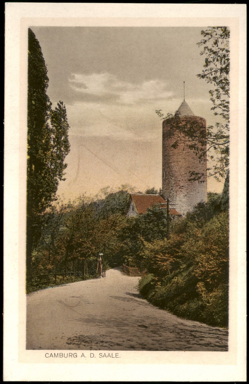zoom: Image side vintage Postcard from 1924: Weg am Turm:: Dornburg-Dornburg-Camburg
