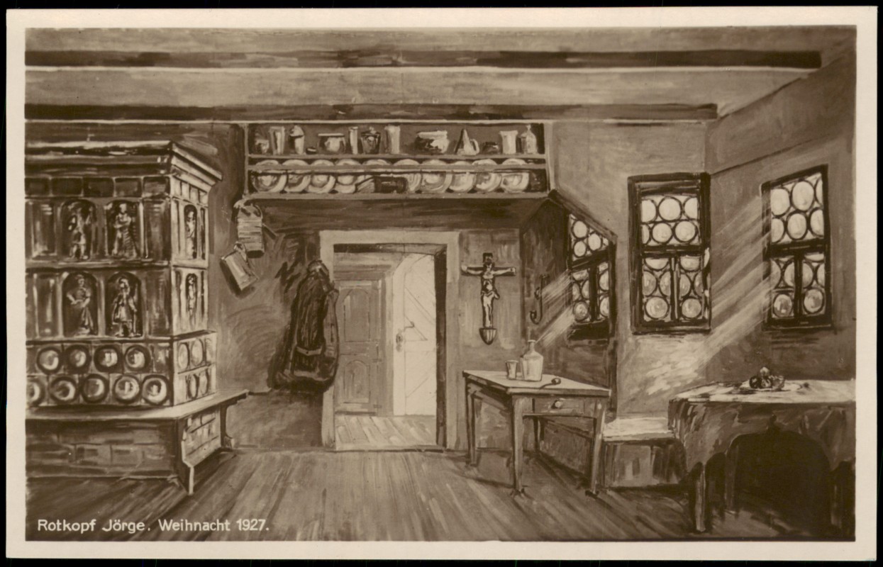 zoom: Image side vintage Postcard from 1927: Rotkopf Jörge. Weihnacht - Freital Künstlerkarte::