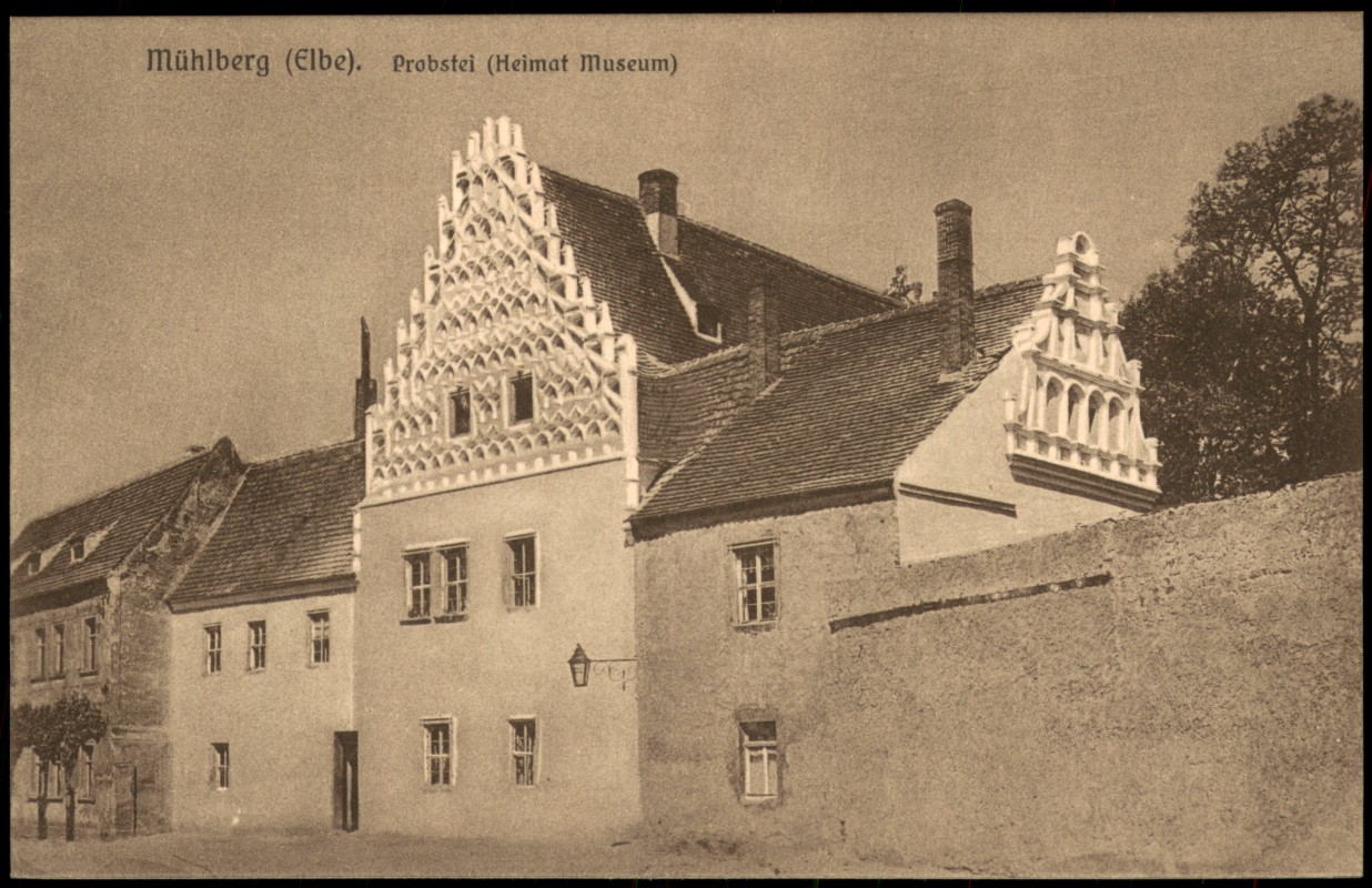 zoom: Image side vintage Postcard from 1928: Probstei (Heimatmuseum):: Mühlberg (Elbe)