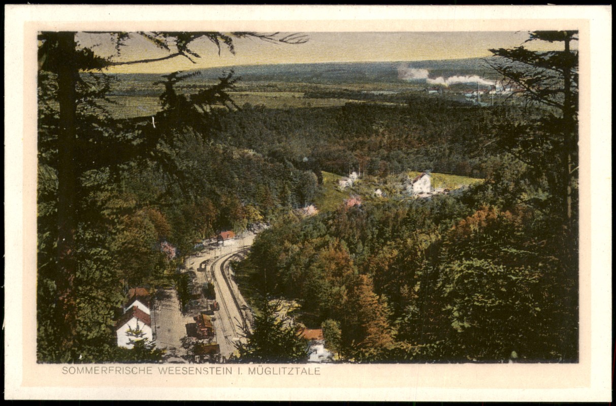vergrößern: Bildseite historische Ansichtskarte von 1920: Bahnhofshotel:: Weesenstein (Müglitz)