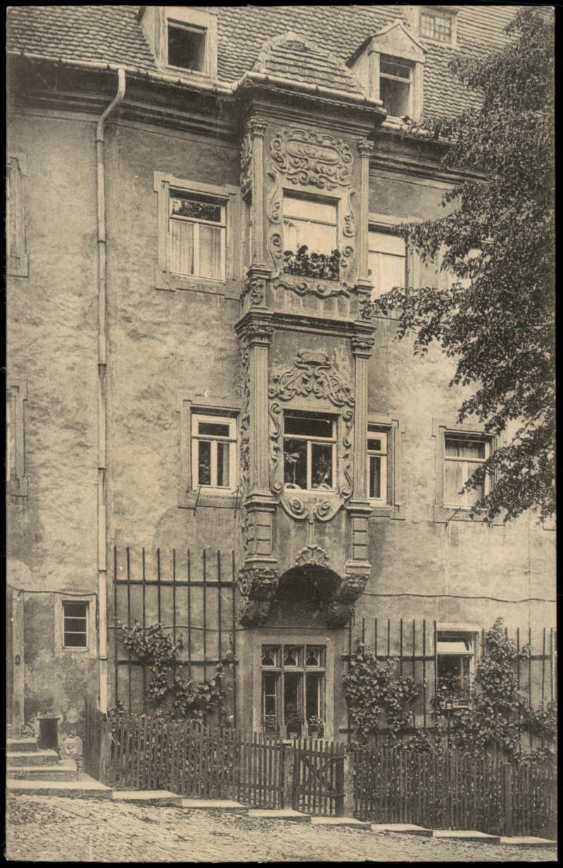 zoom: Image side vintage Postcard from 1909: Oekonomiehof in der Fürstenschule St. Afra. Eingang:: Meissen