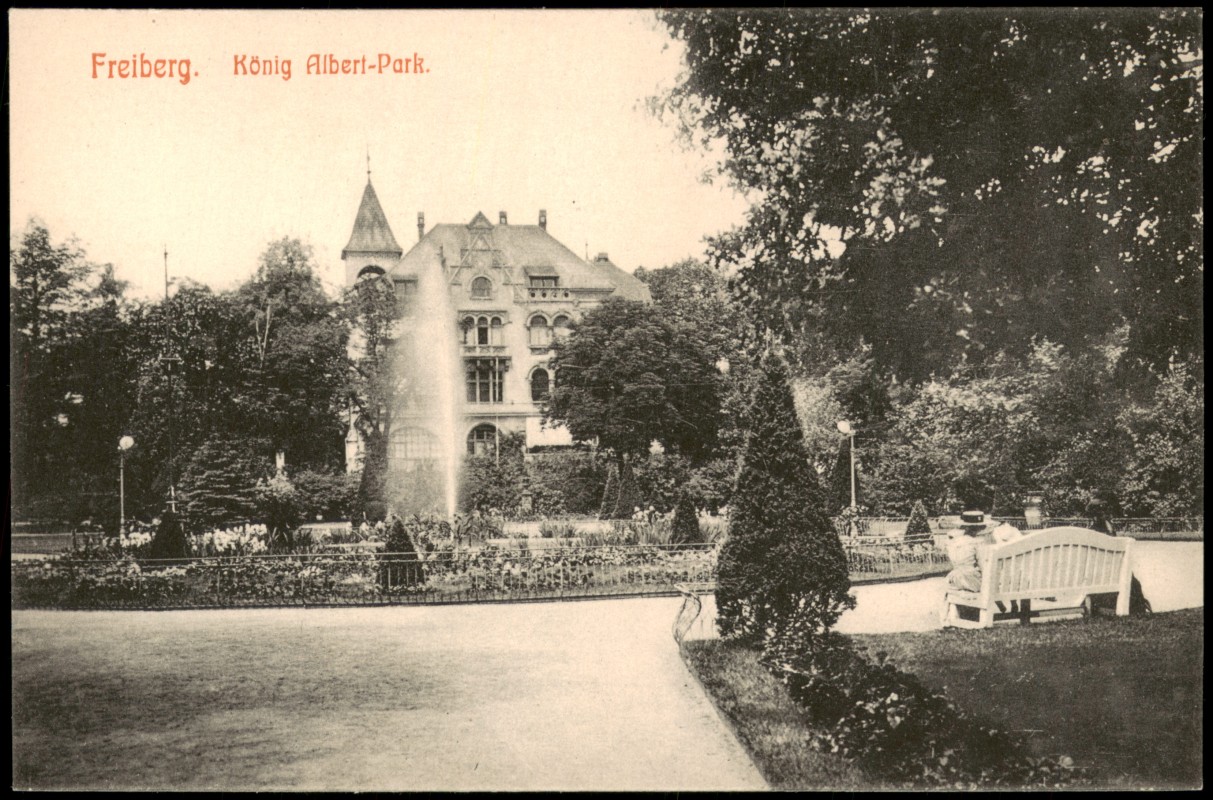 zoom: Image side vintage Postcard from 1909: 1911:: Freiberg (Sachsen)