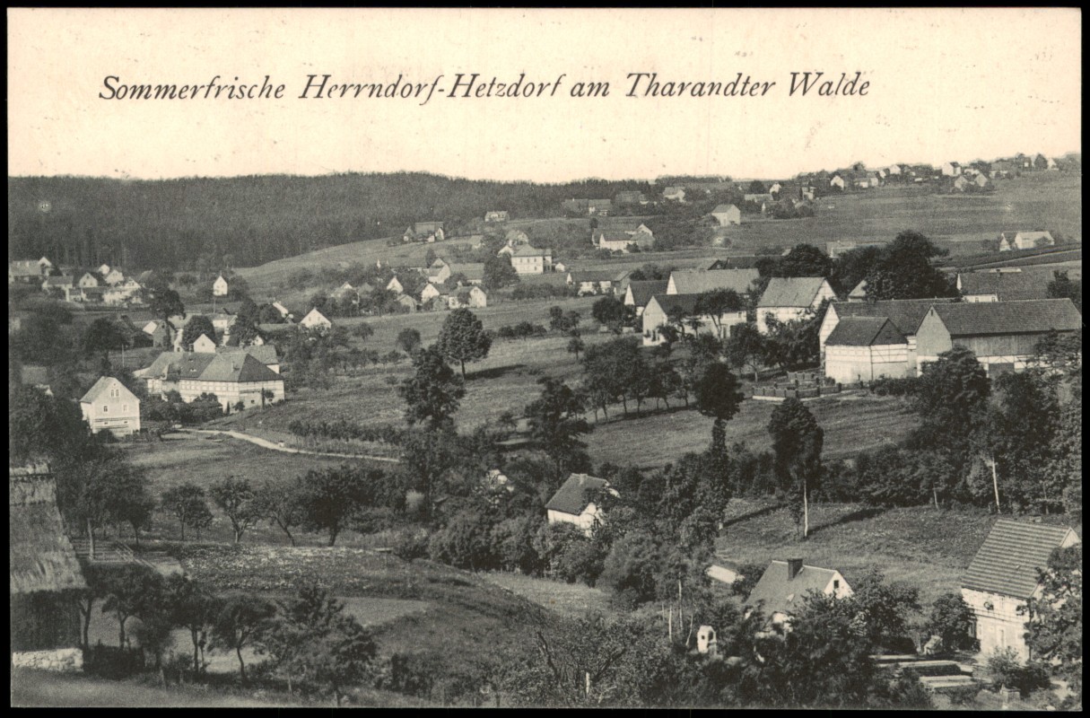 vergrößern: Bildseite historische Ansichtskarte von 1912: Stadtpartie:: Herrndorf-Hetzdorf-Halsbrücke
