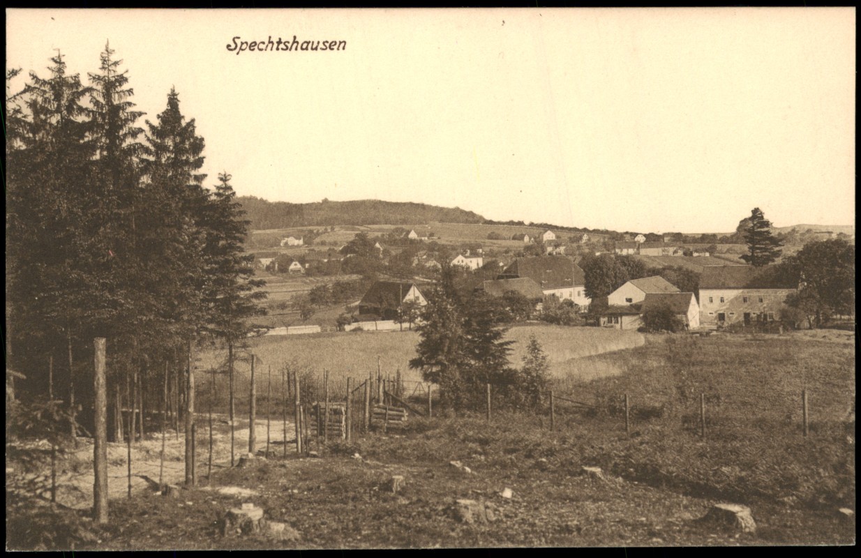 zoom: Image side vintage Postcard from 1912: Partie an der Stadt:: Spechtshausen-Tharandt