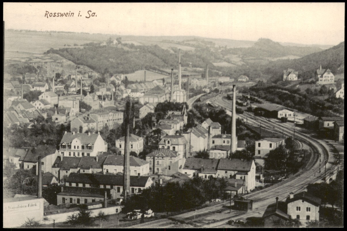 zoom: Image side vintage Postcard from 1912: Wagenfedern Fabrik, Stadt:: Rosswein