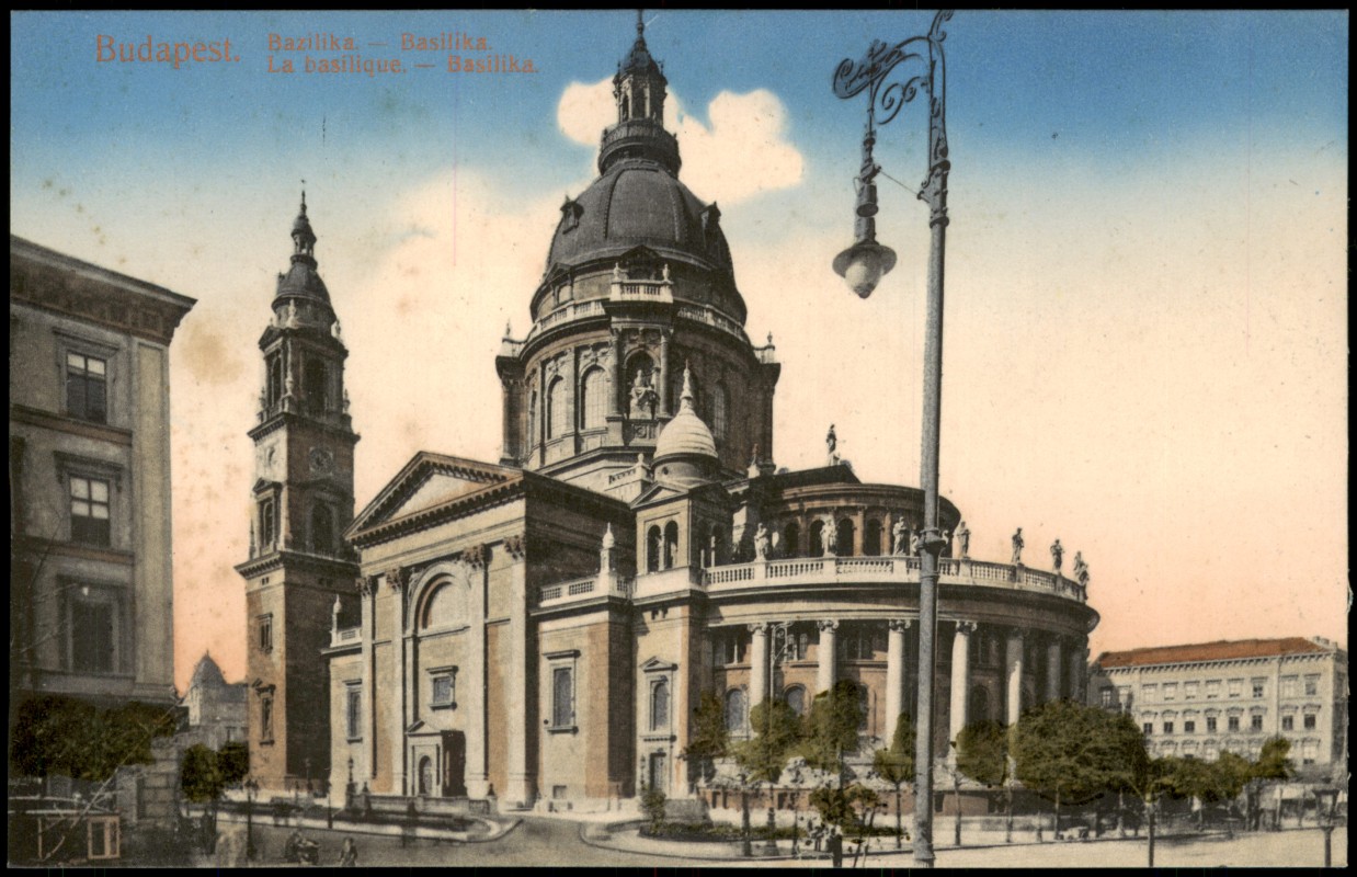 zoom: Image side vintage Postcard from 1910: St.-Stephans-Basilika:: Budapest